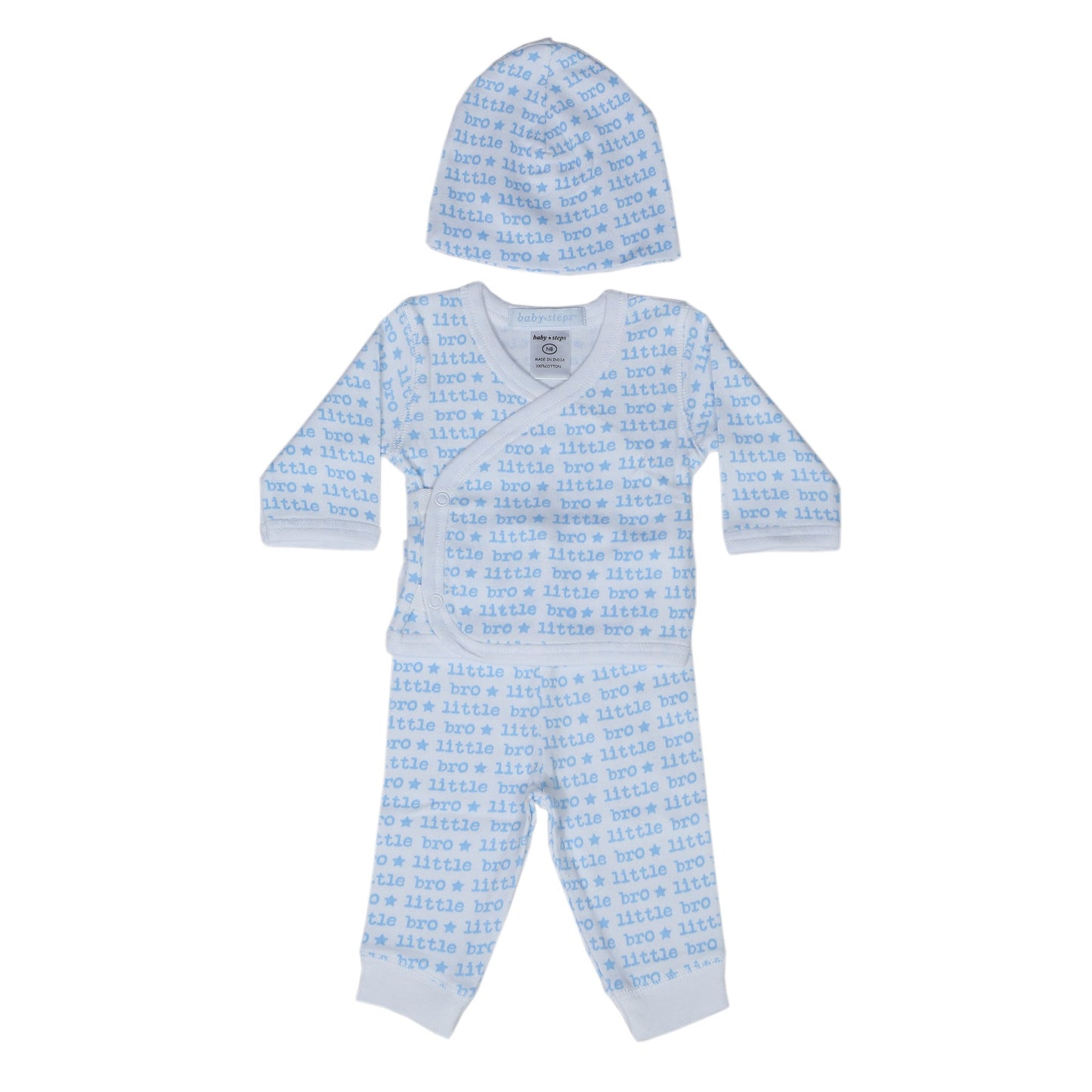 🩵 Baby 3 Piece Set - Sibling Collection - Little Bro
