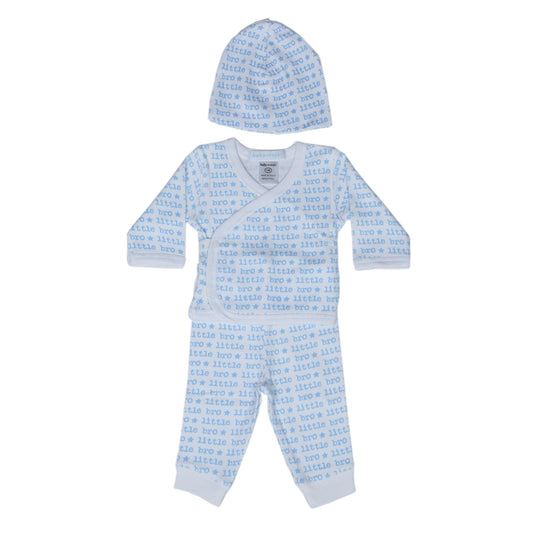 🩵 Baby 3 Piece Set - Sibling Collection - Little Bro