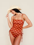 Ruched Square Neck One Piece in Solara