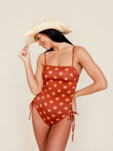 Ruched Square Neck One Piece in Solara