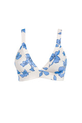 Banded Triangle Top in Blue Floral