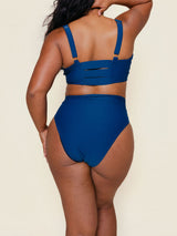 High Hip Crossover Bottoms in Navy Waffle