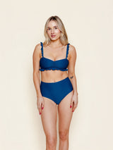 Ruffle Top in Navy Waffle