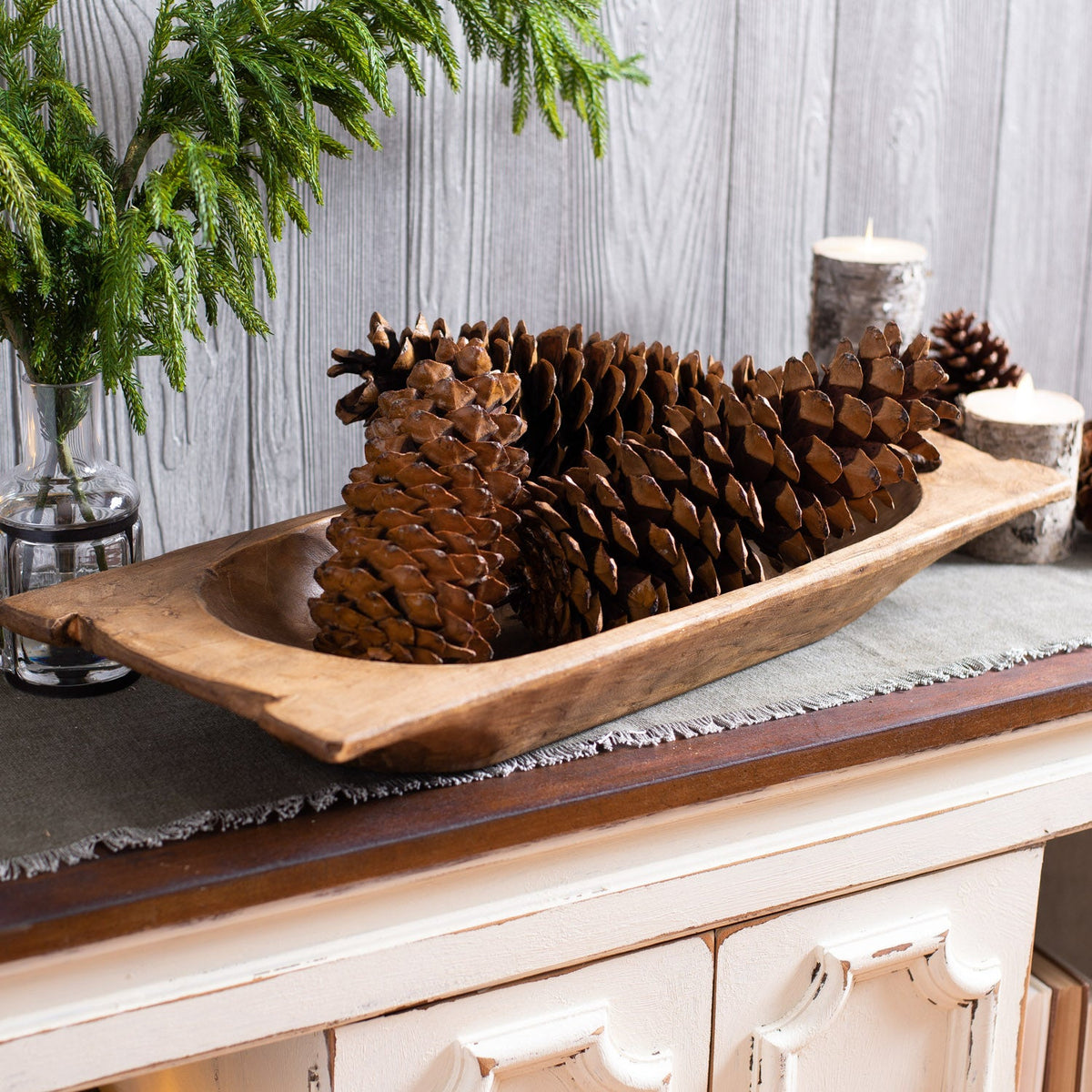 X-Large Natural Sugar Pinecone Home Decor - Set of 3