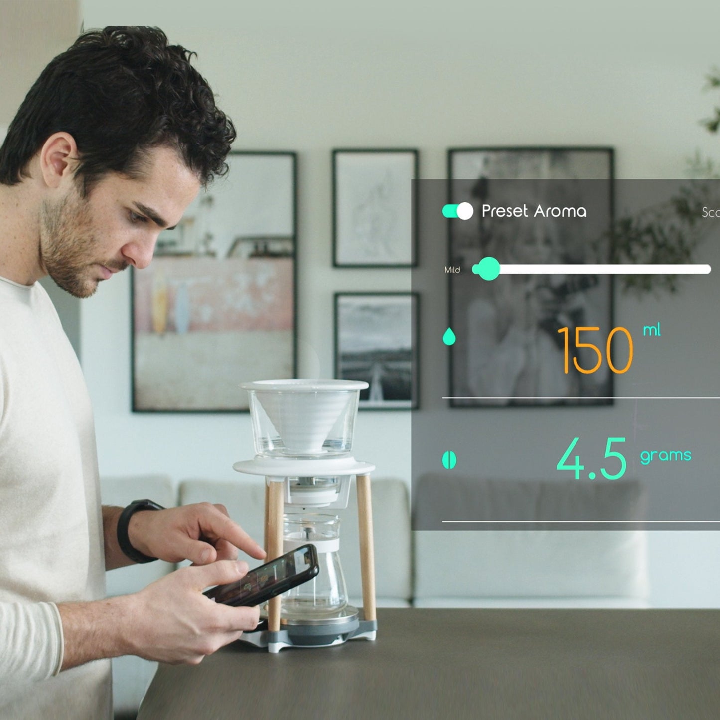 Melitta® SENZ V™ Pour-Over™ Connected Coffee System | Bluetooth | Wabilogic App | White
