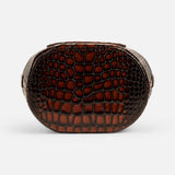 Infinity Bag - Burgundy and Brown Crocodile Embossed
