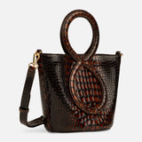 Infinity Bag - Burgundy and Brown Crocodile Embossed