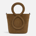 Infinity Bag - Coffee Brown Croc Embossed Suede