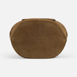 Infinity Bag - Coffee Brown Croc Embossed Suede