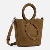 Infinity Bag - Coffee Brown Croc Embossed Suede