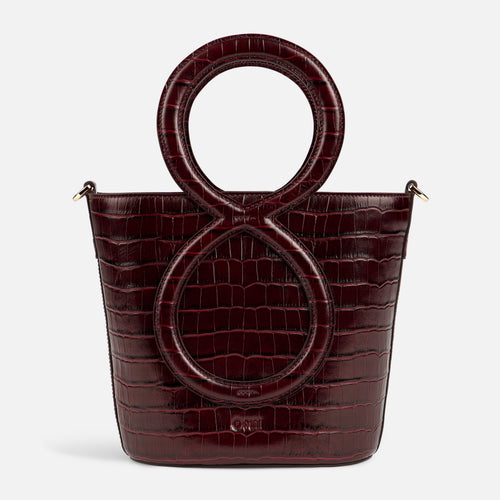 Infinity Bag - Burgundy Croc Embossed