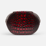 Infinity Bag - Burgundy and Black Crocodile Embossed