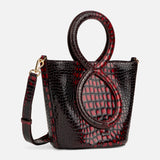 Infinity Bag - Burgundy and Black Crocodile Embossed