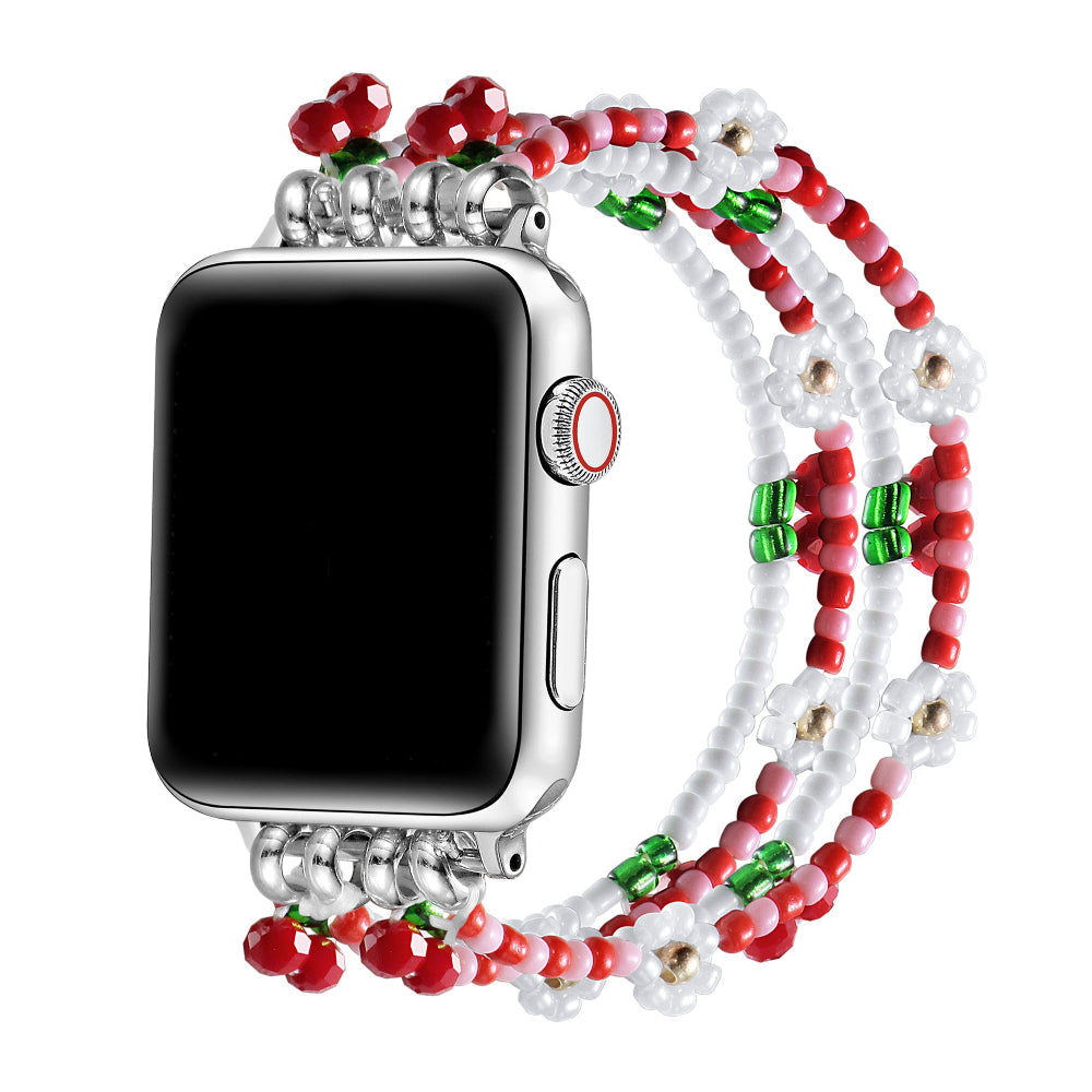 Cherry Beaded Band for Apple Watch