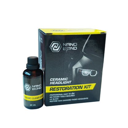 Nano Bond Ceramic Headlight Restoration Kit - No Power Tools Required - 3 Easy Steps
