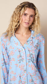 Petals Over Paris Pima Knit Long-Sleeved Pajama