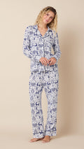 Holly Jolly Blue Pima Knit Long-Sleeved Pajama