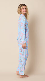 Petals Over Paris Pima Knit Long-Sleeved Pajama