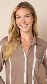 The Willow Set Bungalow Stripe - Mocha