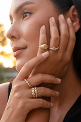 Sierra Hammered Ring With White Topaz