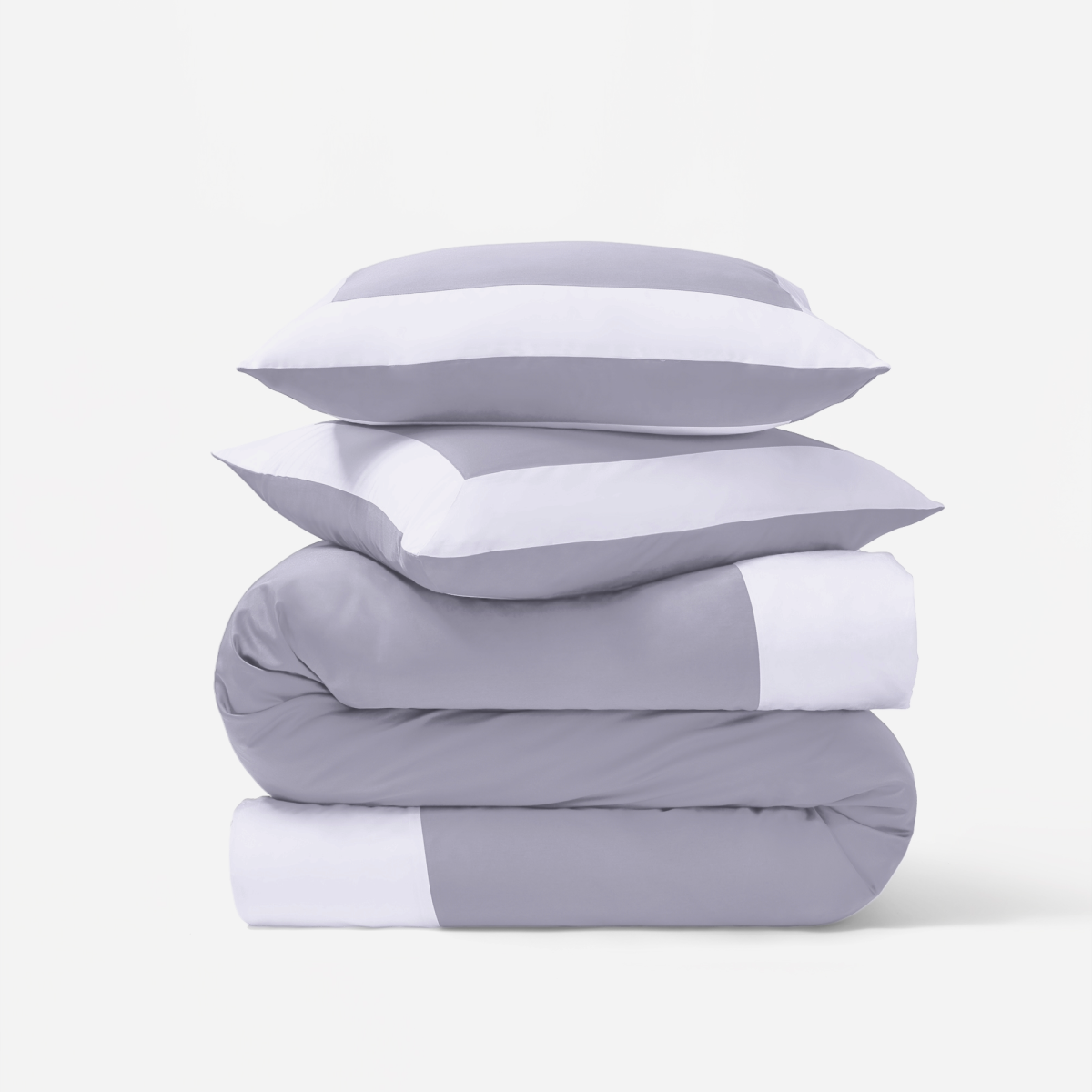 Reversible Color Block Sateen Duvet Cover & Shams Set