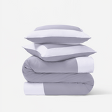 Reversible Color Block Sateen Duvet Cover & Shams Set
