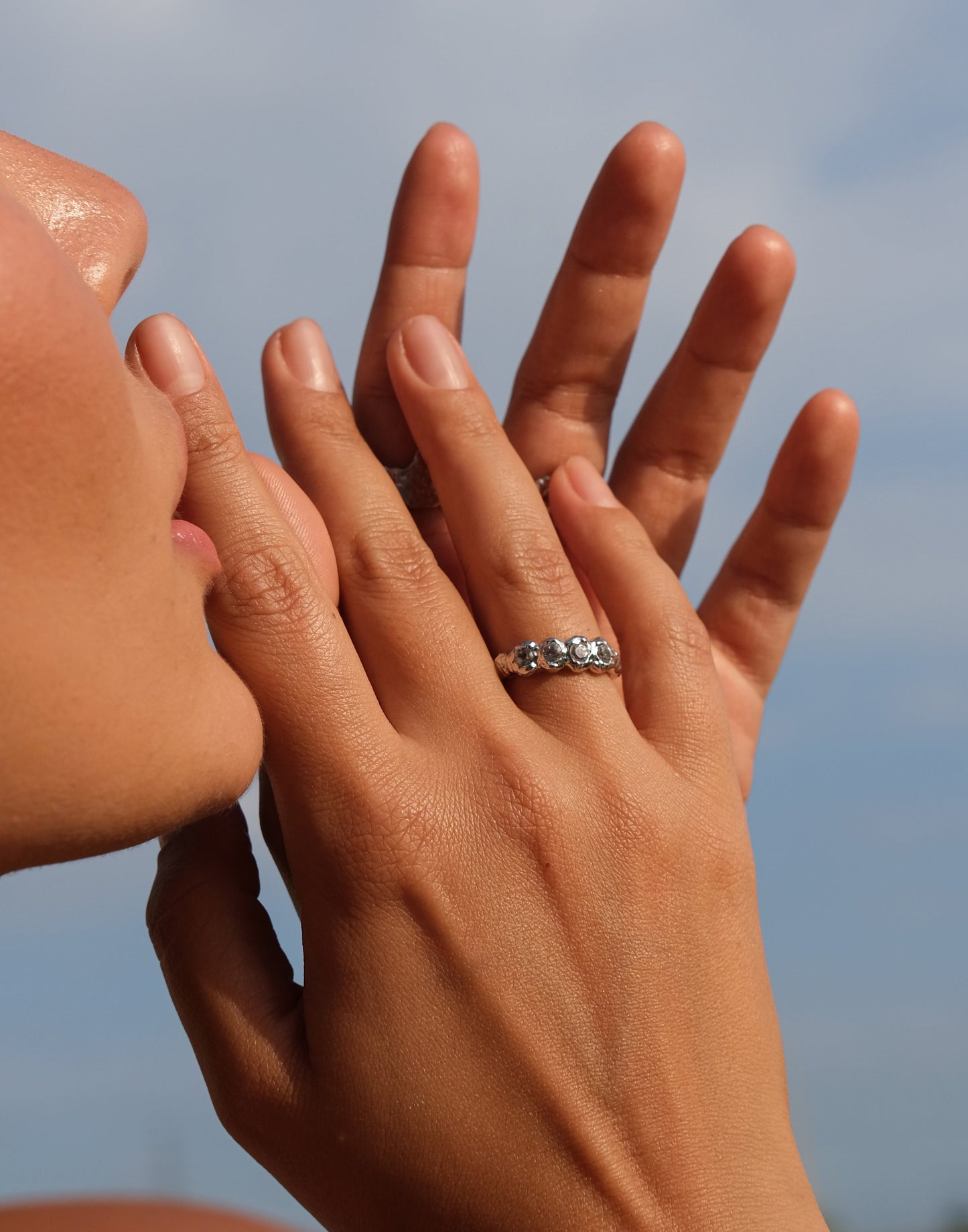 Juno Molten Hammered Topaz Ring