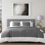 Reversible Color Block Sateen Shams Pair
