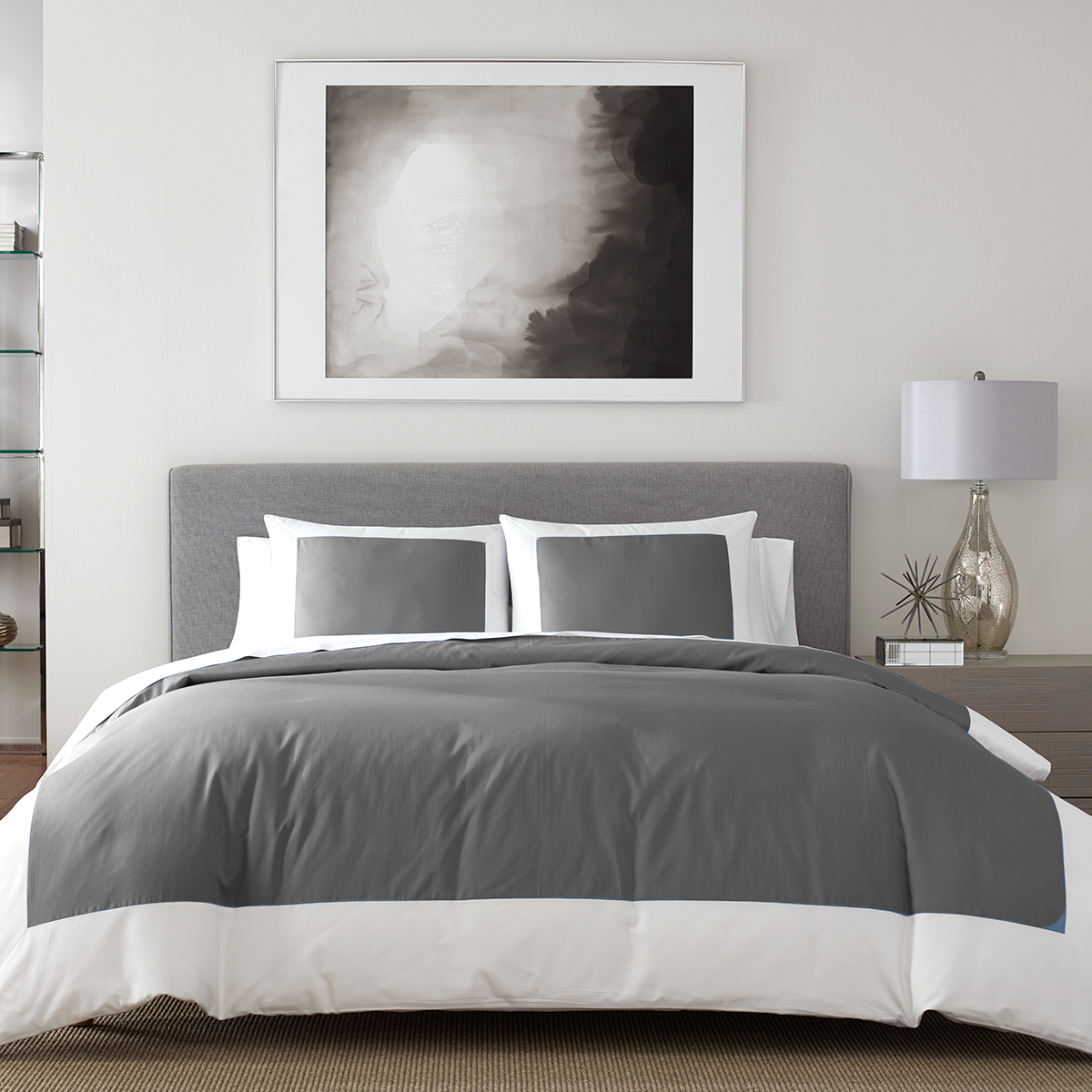 Reversible Color Block Sateen Duvet Cover