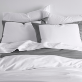 Reversible Color Block Sateen Duvet Cover & Shams Set