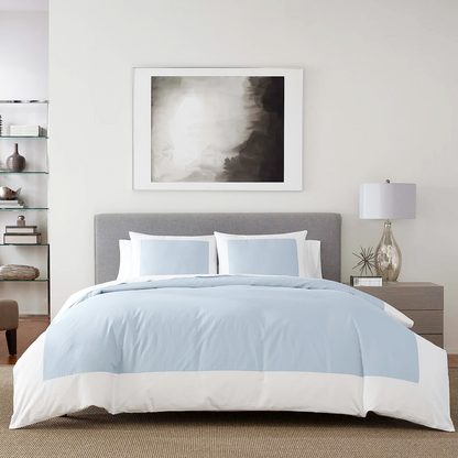 Reversible Color Block Sateen Duvet Cover & Shams Set