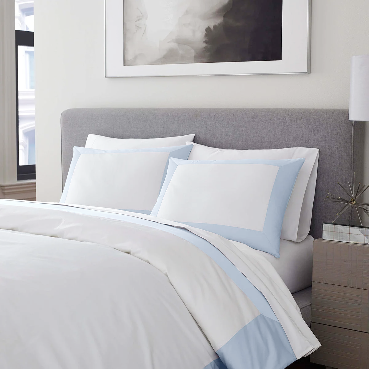 Reversible Color Block Sateen Duvet Cover & Shams Set