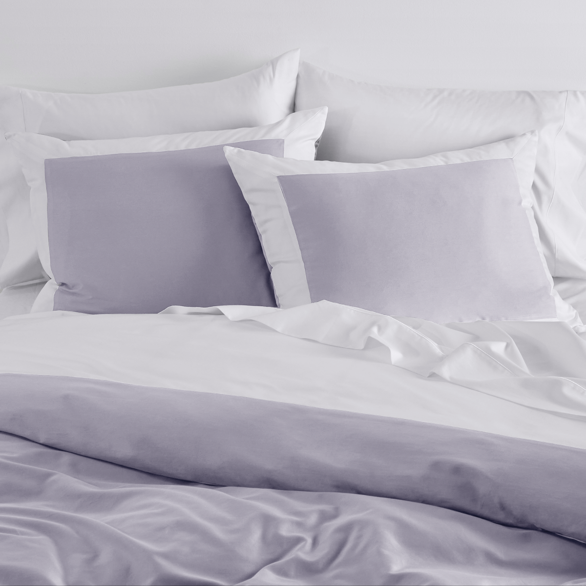 Reversible Color Block Sateen Shams Pair