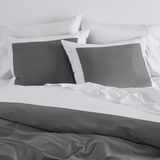Reversible Color Block Sateen Duvet Cover & Shams Set