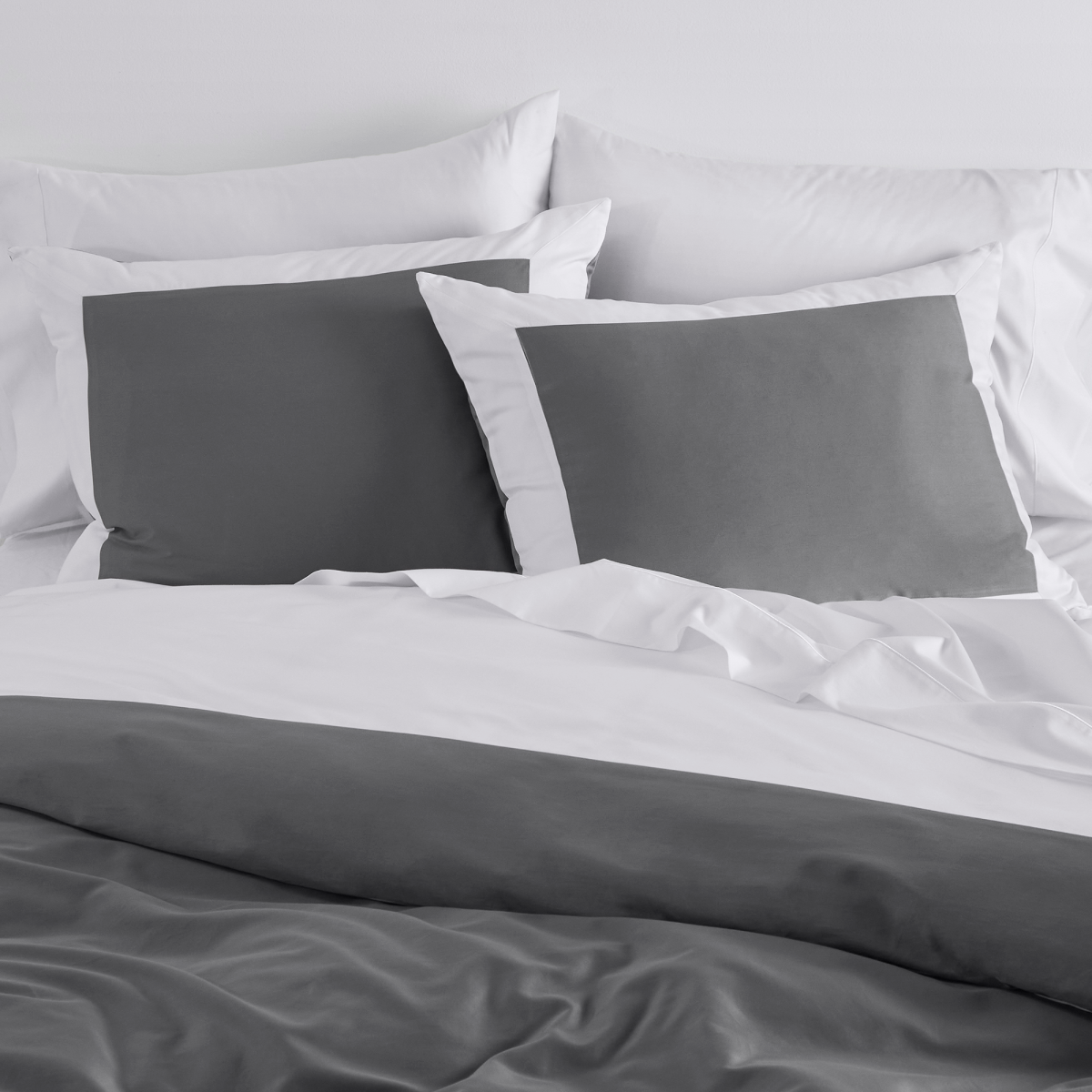 Reversible Color Block Sateen Shams Pair