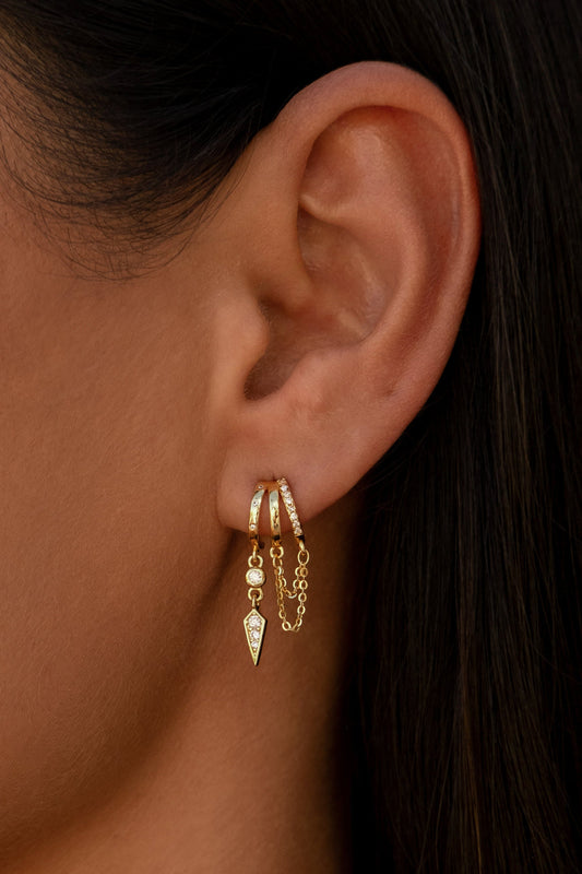 Palma Spike Charm Illusion Earrings