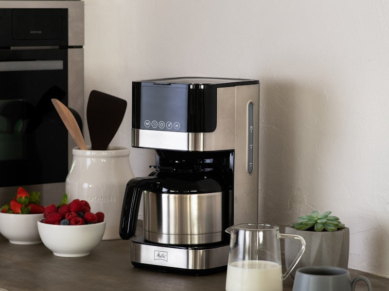Melitta® Aroma Tocco™ 8-Cup Compact Drip Coffee Maker w/ Thermal Carafe | Touch Control Display