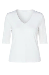 DOUBLE LAYER V-NECK RIB KNIT TOP
