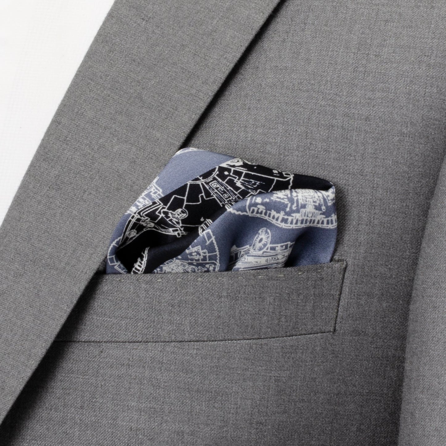 Millenium Falcon Blue Pocket Square