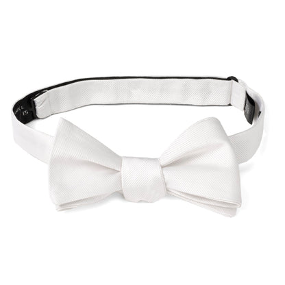 White Silk Self Bow Tie