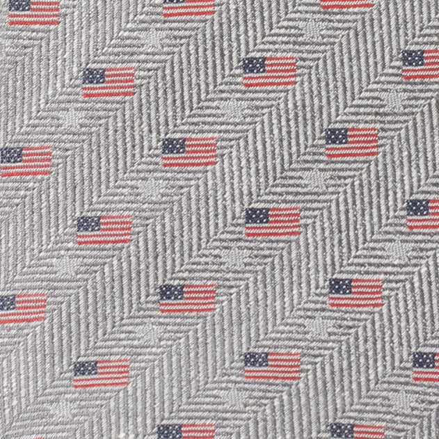 Light Gray American Flag Men's Tie