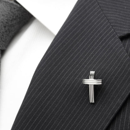 Cross Stainless Steel Lapel Pin