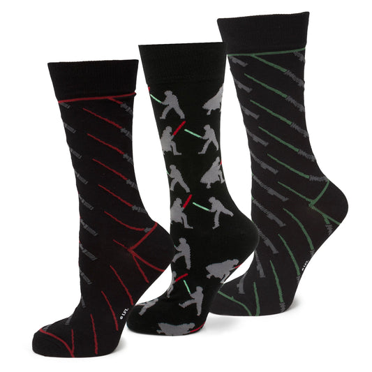 Lightsaber Battle 3 Pair Socks Gift Set