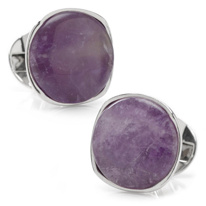 Sterling Silver Classic Formal Amethyst Cufflinks