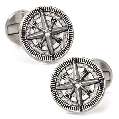 Antique Compass Stainless Steel Cufflinks