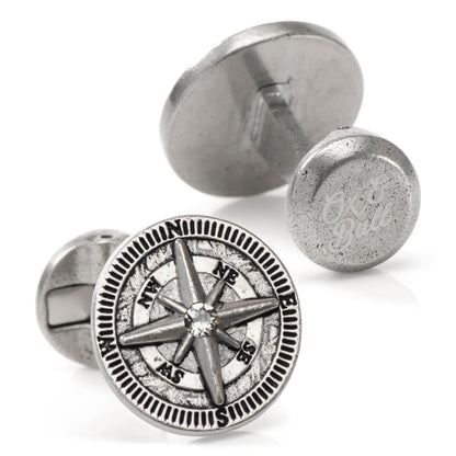 Antique Compass Stainless Steel Cufflinks