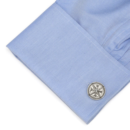 Antique Compass Stainless Steel Cufflinks