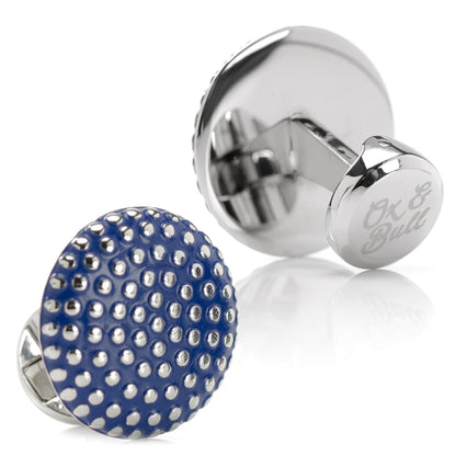 Navy Circle Dot Texture Cufflinks