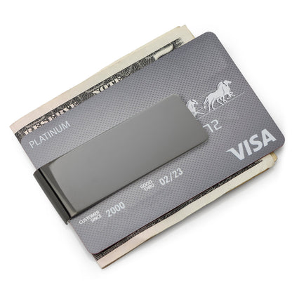 Stainless Steel Gunmetal Engravable Money Clip