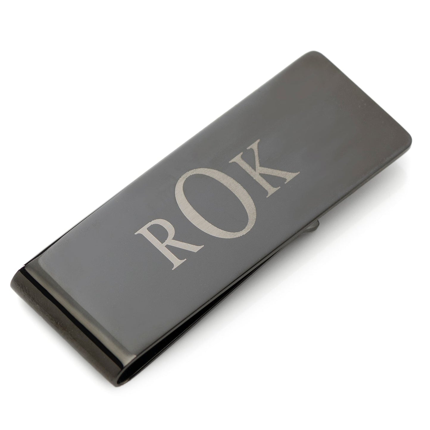 Stainless Steel Gunmetal Engravable Money Clip